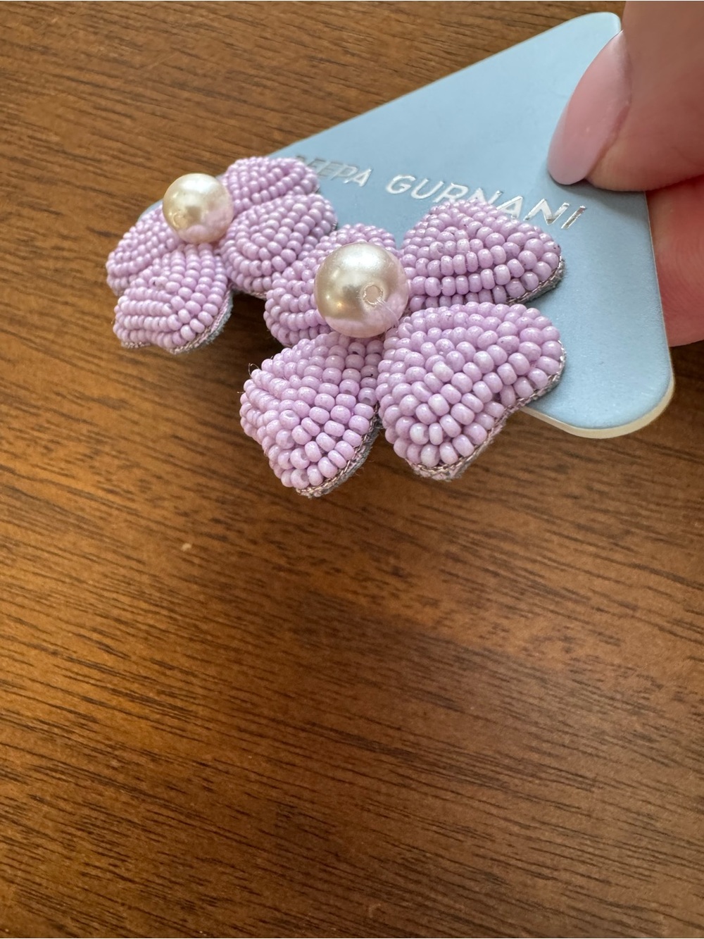Deepa Gurnani Liora Earrings in Lavender NWOT $80 Retail - Picture 5 of 7
